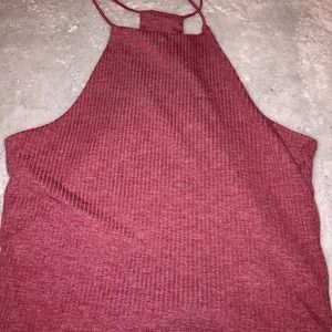 Pink ribbed crop top